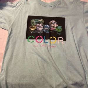 Diamond Co. Shirt. Size Large. Mint color combination with colored letters